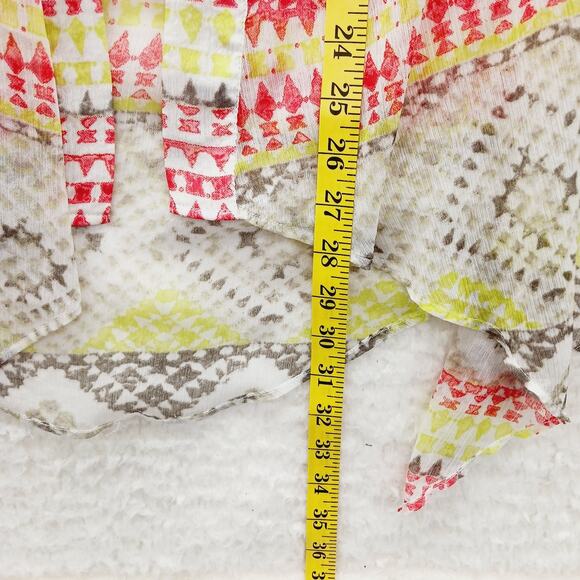 Kimono Vest Chico Beige Red Yellow Lace Sheer Whimsycore Boho Fairycore Size L - Picture 5 of 12